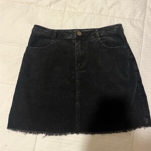 Black jean velvet skirt